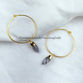 Black Rutile Earring, Pencil Earring, Gold Electroplated Earring, Gemstone Earring, Handmade Earring